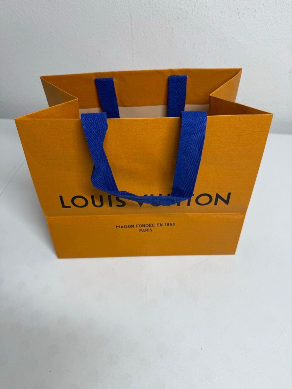 Louis Vuitton Orange Shopping Bag 10″ × 8″ Luxury Boutique Gift Bag Paris